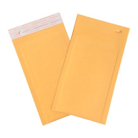 Box Packaging Self Seal Bubble Mailers w/ Tear Strip No 0 6W x 10L Golden Kraft 25/Pk B853SSTT25PK